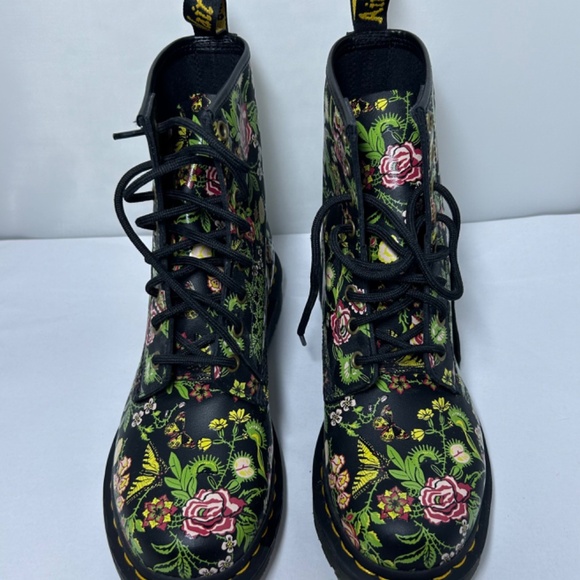 Dr Doc Martens Carnivorous Plants Floral Bloom Combat Boots Women’s Size 8 EU 39 - Picture 4 of 11